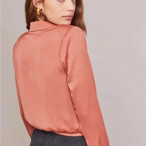 ASTR The Label Women's Calypso Long Sleeve Cropped Collared Blouse Top Large NWT - Picture 15 of 15